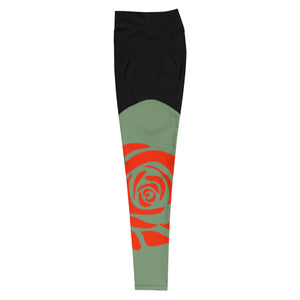 Rose Print Leggings